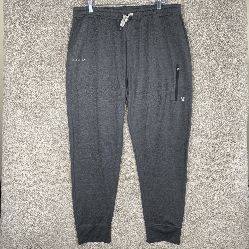 Vuori Sunday Performance Joggers Men's Size 2XL XXL Heather Gray Drawstring V416